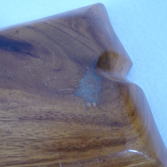 Vintage Wood Bowl Capiz Shell Lined Divided with Handle Butterfly Shape Trinket - Picture 7 of 8